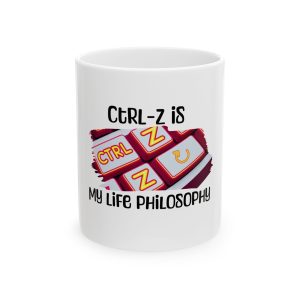 White ceramic CtrlZ mug in 11oz size