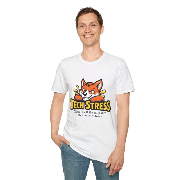 Tech Stress Unisex Softstyle T-Shirt - Image 3